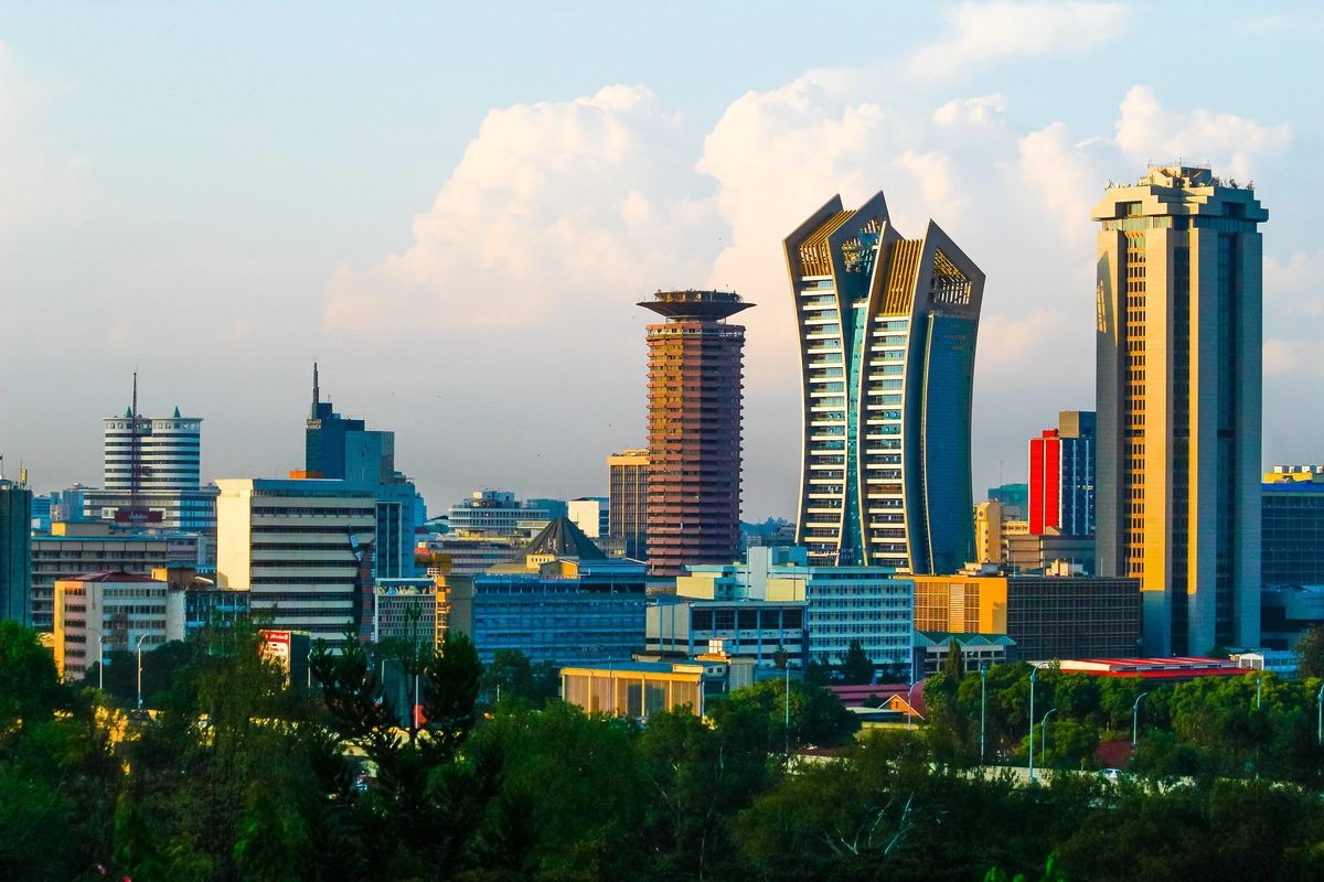 Nairobi skyline at golden hour